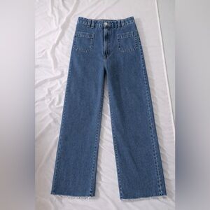 Women US Size 4 H&M Blue Wide-Leg Jeans